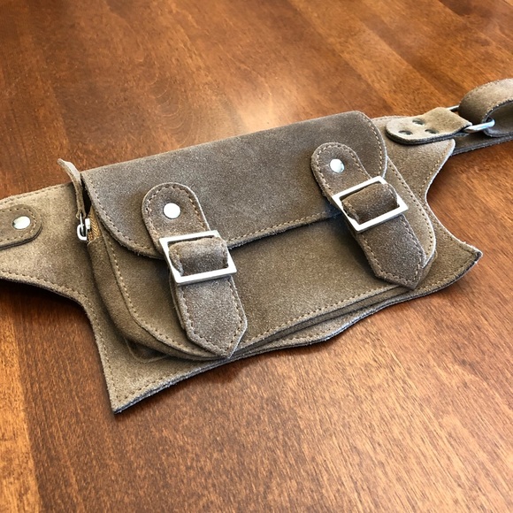 NU Denmark Handbags - NU | Taupe suede utility fall belt bag pur…